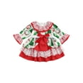 thumbnail image 2 of FOCUSNORM Robe Superposée pour Filles, une-Pièce à Manches Longues à Col Rond avec Imprimé du Père Noël, 2 of 8