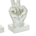 thumbnail image 5 of 5"W, 11"H Silver Polystone Hands Sculpture, by DecMode (3 Count), 5 of 10