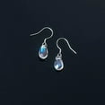thumbnail image 5 of EOEMY 925 Real Sterling Silver Cut Waterdrop Shaped Dangle Earrings Drop Hooks, 5 of 6