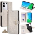 thumbnail image 1 of For vivo Y29 4G Case Wallet Sequins Leather Crossbody Phone Cover - Black, 1 of 5