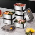 thumbnail image 1 of Stainless Steel Food Storage Containers Airtight Kitchen Organizer Lunch Keep Fresh Meal Prep Sealing Lid for FridgeStorage, 1 of 7