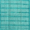 thumbnail image 1 of Ahgly Company Machine Washable Indoor Square Abstract Turquoise Blue Modern Area Rugs, 6' Square, 1 of 4