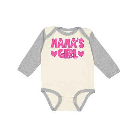 

Inktastic Mama s Girl Pink with Hearts Gift Baby Girl Long Sleeve Bodysuit