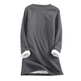 thumbnail image 4 of GERsome Womens Sherpa Lined Sweatshirts Round Neck Fleece Pullover Tops Solid Color Long Sleeve Sherpa Lined Casual Warm Loungewear Sweatshirt S-XXXL /XXL, 4 of 5
