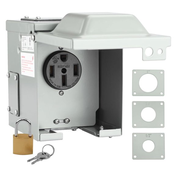 Caja de toma de corriente RVMATE RV/EV 50A 125/250V a prueba de agua ETL