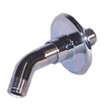 Wall Mounted Extension Shower Arm With Flange - Chrome, 6 Inch For Standard Rain Showerheads