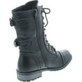 thumbnail image 5 of Forever Women's Mango-71 Faux Leather Military Style Ankle Boots Thick Sole Buckles, 5 of 7