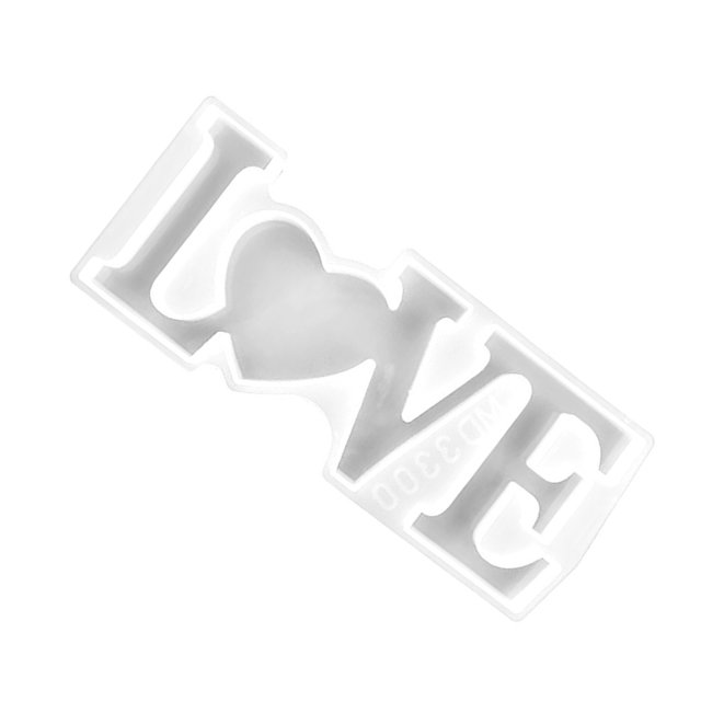 Toystoory Molde de resina epoxi con pegamento de cristal hecho a mano, tablero completo, molde de silicona con letras digitales para hacer joyas de resina, Artesanía Molde AMOR Toystoory HA001534-01