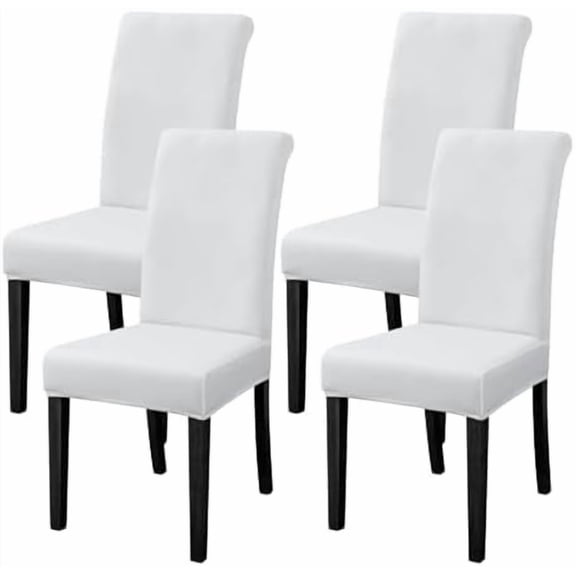 Chair Covers for Dining Room Set of 4 Pack Stretch White Chair Slipcovers for Parson Chairs 4 Pieces Washable Removable