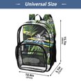 thumbnail image 4 of Large Clear PVC Backpack Heavy Duty See Through Backpack for Adults Work Travel, Black Palm Fronds Printed 12L, 4 of 8