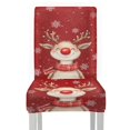 thumbnail image 6 of COEQINE Stretch Dining Chair Slipcovers Set of 6, Polyester Spandex Washable Dining Room Chair Cover Furniture Protector for Party Wedding Ceremony Banquet, Christmas Deer Reindeer Red, 6 of 7