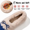 thumbnail image 5 of Knivor Plush Fleece Lined Moccasin Slippers for Women, Fuzzy Slippers with Bow, Closed Toe Slip On Cozy Warm Slippers for Indoor Outdoor House Shoes, 5 of 9