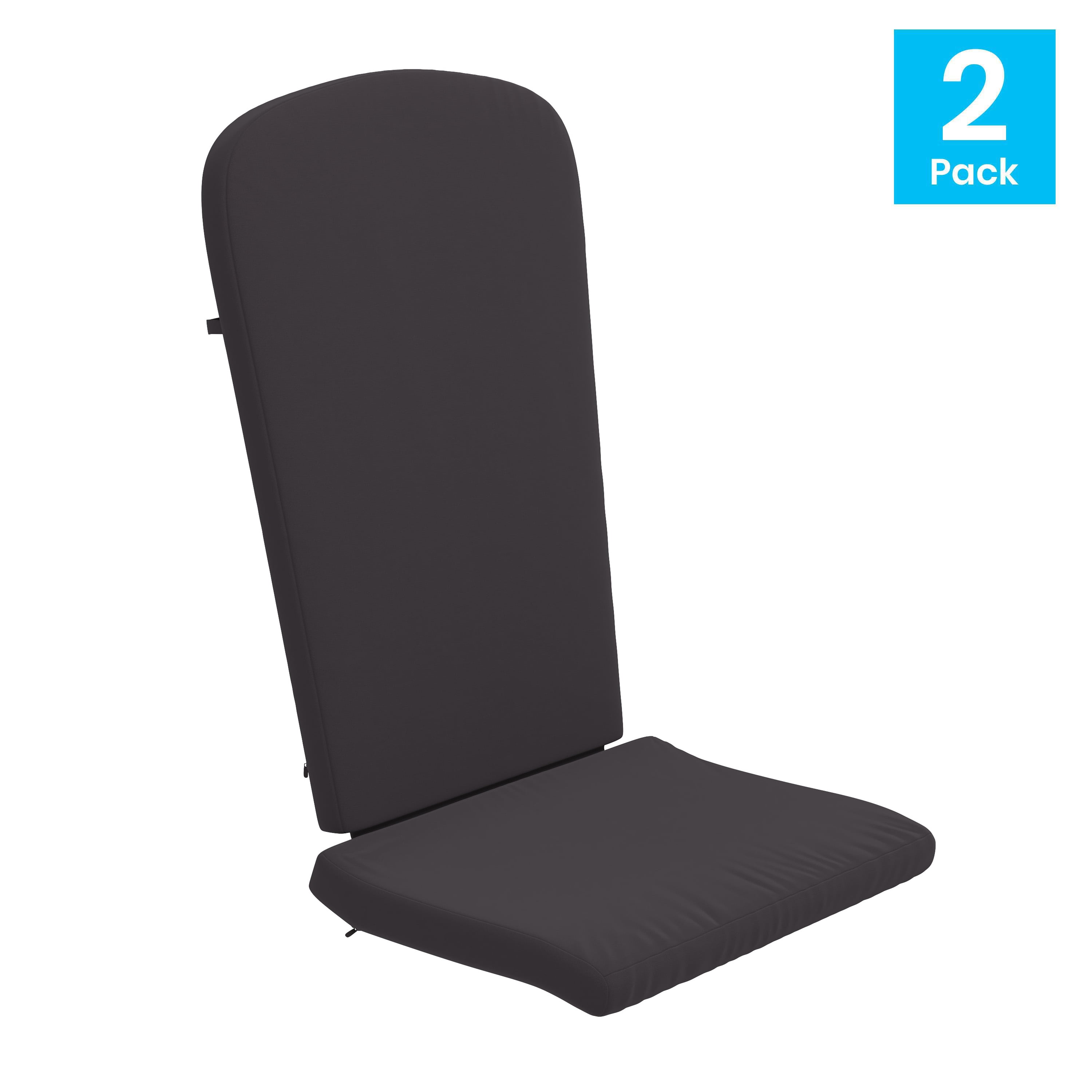 Emma + Oliver Set of Two All-Weather Indoor and Outdoor Cushions for Adirondack Chairs and High Back Patio Chairs in Gray