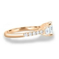 thumbnail image 4 of ESTE ORIGIN 2.00Ct Round Moissanite Trilogy Engagement Ring – Trellis Pavé Design in 10K Rose Gold for Women, 4 of 7