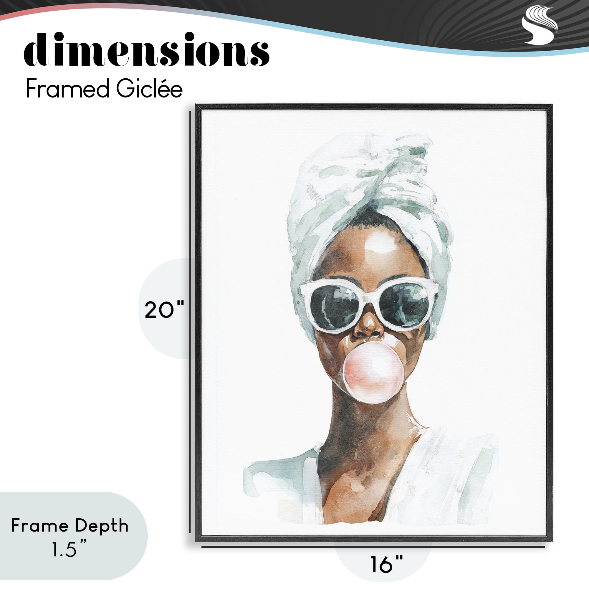 Stupell Industries Bubble Reverie Female Black Framed Giclee Art, design by Svetlana Aleynikova