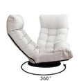 thumbnail image 4 of 360-degree Swivel Gaming Chair, Folding Floor Chair with Adjustable Backrest, Cushion Padded Indoor Chaise Lounge with Stool, Lazy Sofa Couch Rocker Gaming Chair for Teens and Adults (Grey), 4 of 7