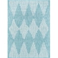 thumbnail image 2 of Well Woven 5' x 7' Blue Chevron Outdoor Rug, 2 of 7