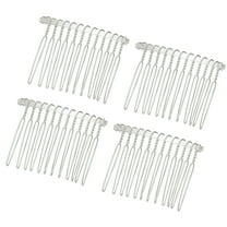 Vocoste 4 Pcs No Slip Hair Side Combs Accessories Metal Silver Tone 1.97"x1.57"