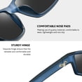 thumbnail image 3 of KANASTAL Polarized Sunglasses for Men Women UV Protection Square Shades for Running, Fishing, Driving, Sports Blue Frame Black Lens, 3 of 6