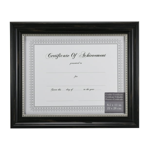 Gallery Solutions Pinnacle 8.5" x 11" Black Document Frame Walmart