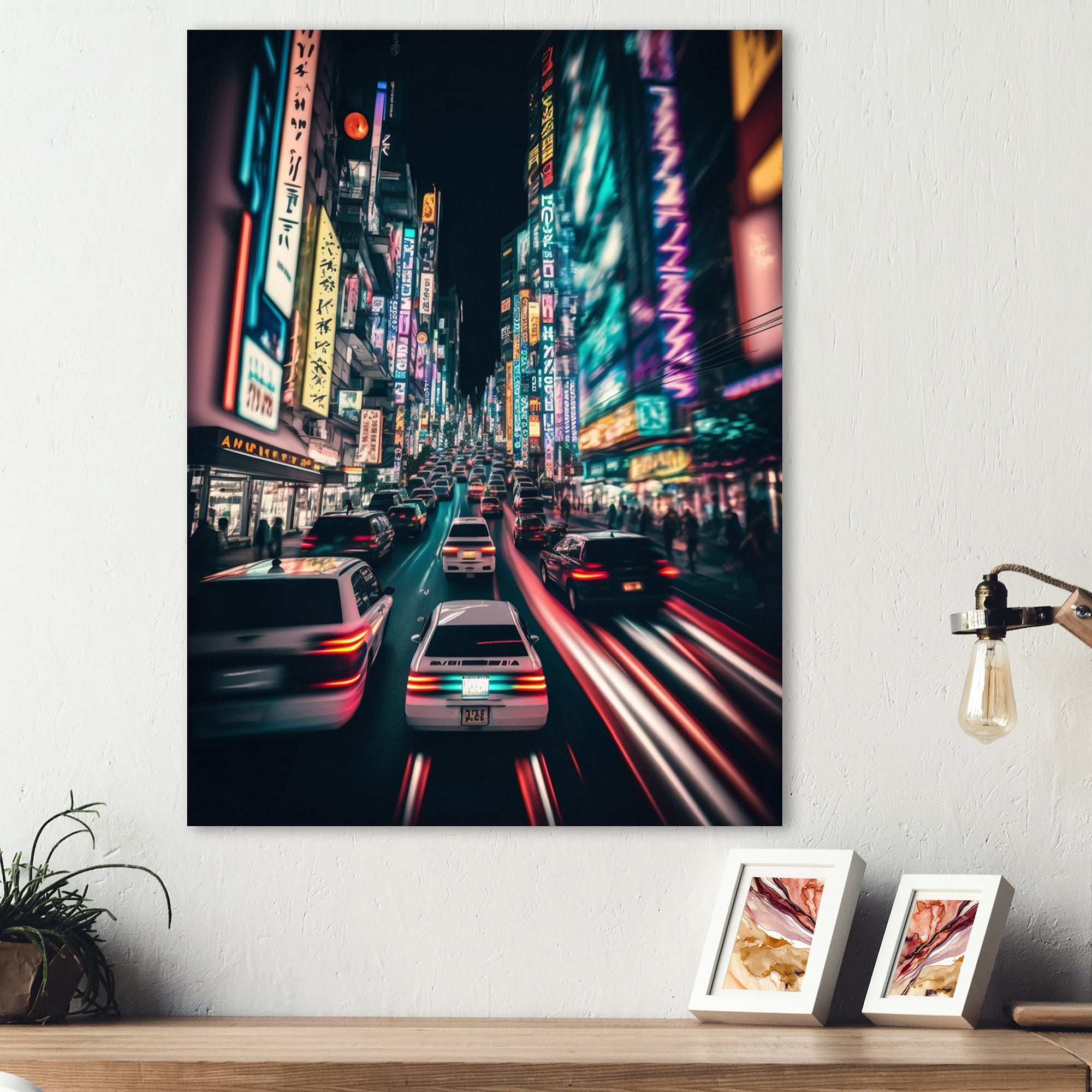 Designart Futuristic Tokyo Neon Canvas Wall Art