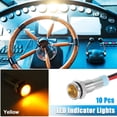 thumbnail image 2 of 10pcs 6mm 1/4" Car Interior LED Indicator Lights 12-24V Flat Head Signal Lamp with 150mm Cable Yellow, 2 of 6
