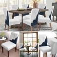 thumbnail image 3 of Marble Pink Dining Chair Cover Set of 6,Stretch Chair Protectors Slipcover,Spandex Kitchen Chair Seat Back Cushion Slip Cover for Dining Room,Party,Ceremony Marbling White Gray Gold Modern Abstract, 3 of 6