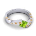 thumbnail image 3 of 1.20 Carat Natural Diamond Peridot & Citrine Gemstone Stylish Ring for Birthday Gift Solid 18K White Gold Size 11 by Diamond-Capitals, 3 of 8