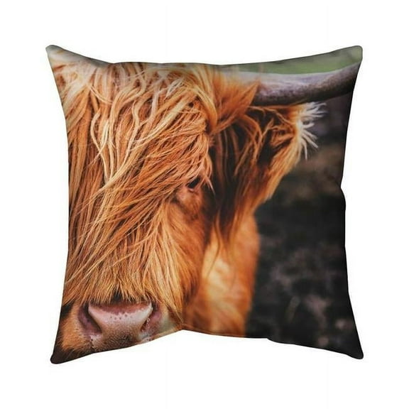 26 x 26 in. Portrait Highland Cow-Double Sided Print Indoor Pillow