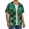 thumbnail image 2 of Pofeuu Green Mosaic Glass Print Mens Casual Short Sleeve Shirts Beach Summer Spread Collar Pocket Tops Men's Casual Short-sleeved Shirt-XX-Large, 2 of 5