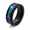 Black, variant on Men's Geometric Faceted Ring, Stainless Steel 8mm Iridescent Inlay Band, US Sizes 7-13, for Casual Wear, Workday Outfits, Concerts and Parties, Gift for Him