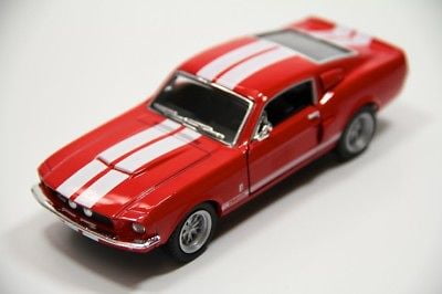 New Kinsmart 5" 1967 Shelby GT-500 Ford Mustang Diecast Model Toy Car 1:38 White 