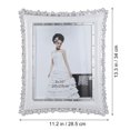 thumbnail image 4 of Silver Plated Metal Picture Frame Creative Resin Photo Frame with Rose Decors(White/10 Inch), 4 of 8