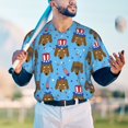 thumbnail image 5 of Zufioo Cute Puppy Print Men's Baseball Short Sleeve, Moisture Wicking Button-Down Hip Hop Tee-Large, 5 of 7
