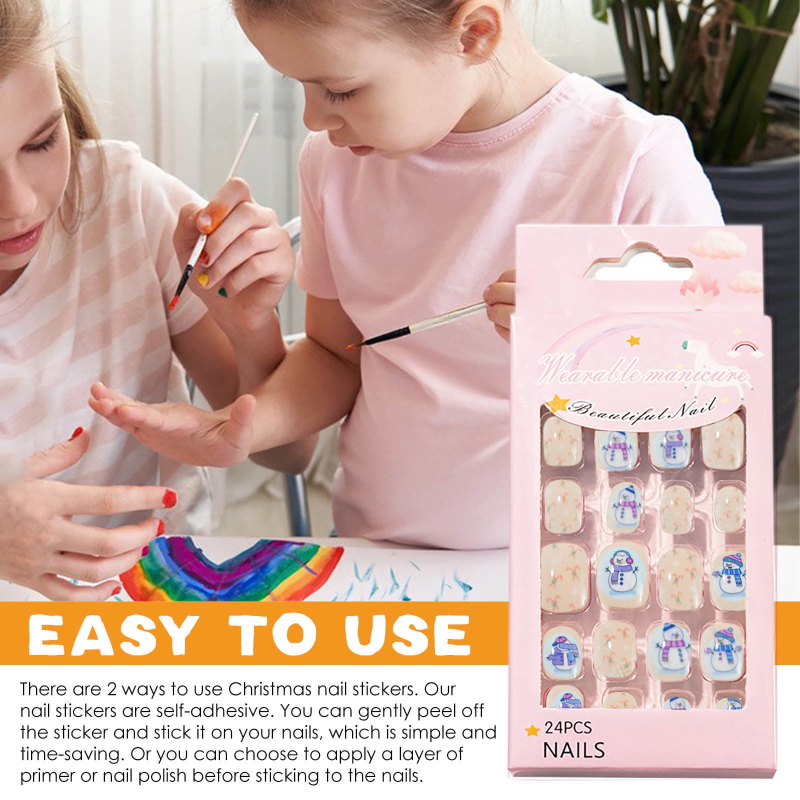 Easter Glitter French Nail Nail Stickers Self French Manicure Impress Manicure French Clear on Nails Fingernail Kits for Girls Dampen Dish for Acrylic Nails Cute Spa for Kids 8-12 Girls