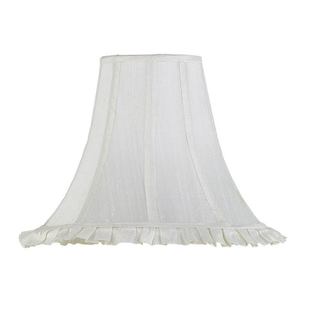 Large Shade White Ruffle W Trim Com Large Shade White Ruffle W Trim, Ruffled Lamp Shade Lighting