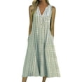 thumbnail image 1 of Vestido Casual de Cuello en V SAYOO para Mujeres Juniors con Bolsillos S-3XL, 1 of 9