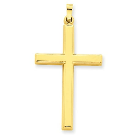 14k Yellow Gold Hollow Cross Pendant