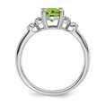 thumbnail image 2 of Auriga Fine Jewelry 925 Sterling Silver Rh-plated Peridot and Diamond Ring for Women Size 8, 2 of 6