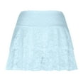 thumbnail image 4 of Oplxuo Women's Lace Ruffle Layered Mini Skirt Cute High Waisted Sexy Y2K Flared Flowy Short Skirts, 4 of 5