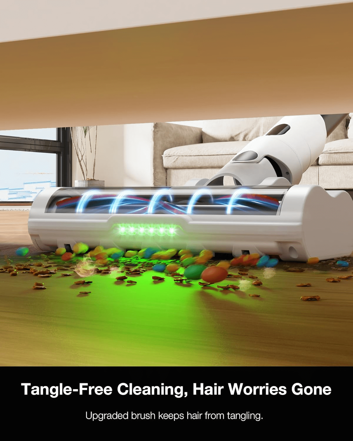 Moosoo Cordless Vacuum Cleaner, 55 mins max runtime, Powerful Suction Vacuum Cleaner For Home, Ideal for Hardwood Floors