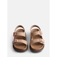 thumbnail image 3 of Wonder Nation Toddler, Little, and Big Girls Rainbow Stitch Sandals, 3 of 4