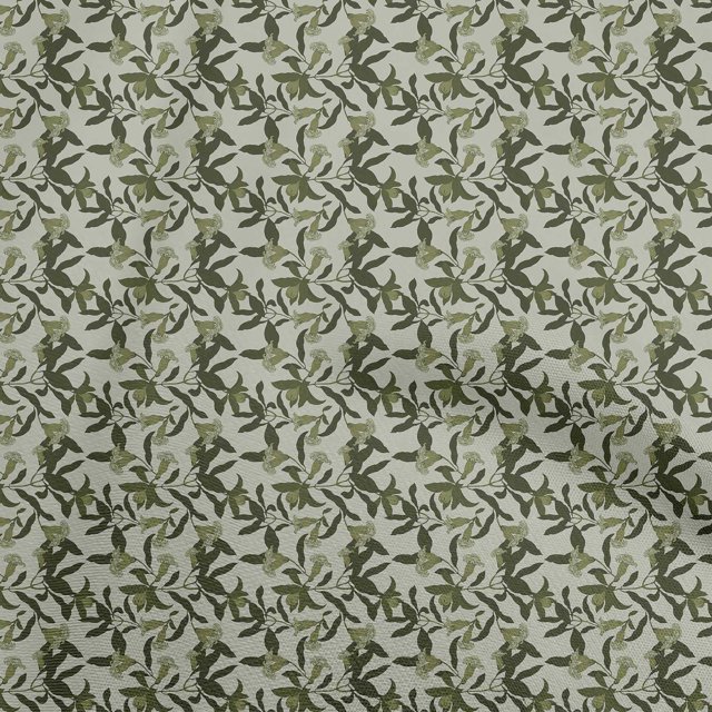 oneOone Polyester Spandex Dark Green Fabric Floral Sewing Craft Projects Fabric Prints By Yard 56 Inch Wide