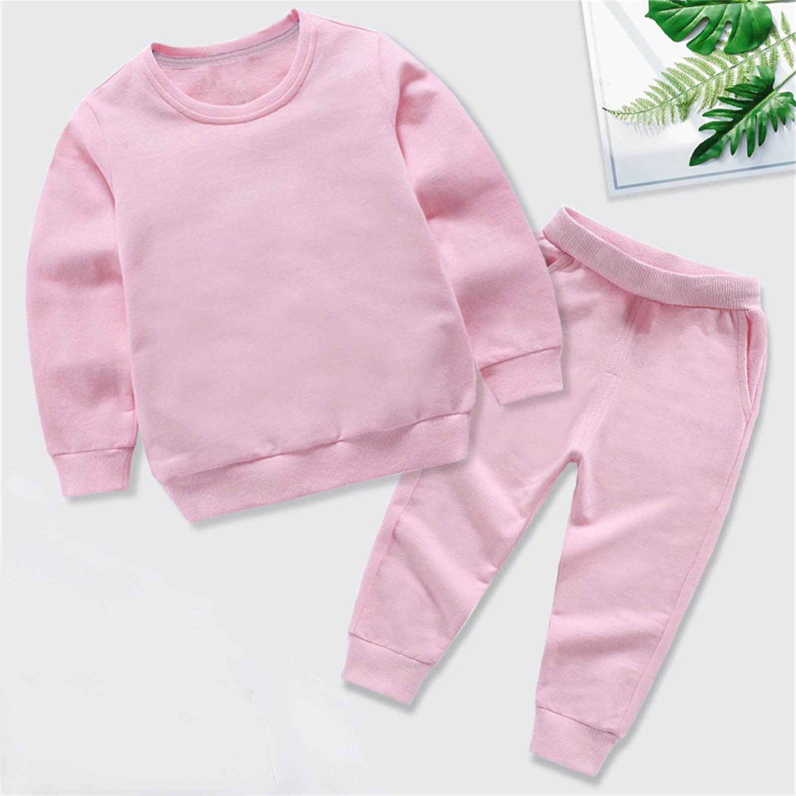 Tenues 2 Pcs Pour Filles Imprimé Dessin Animé Col Rond Manches Longues Et Leggings Ensemble De Vêtements Décontractés Pour Filles 9-10 T