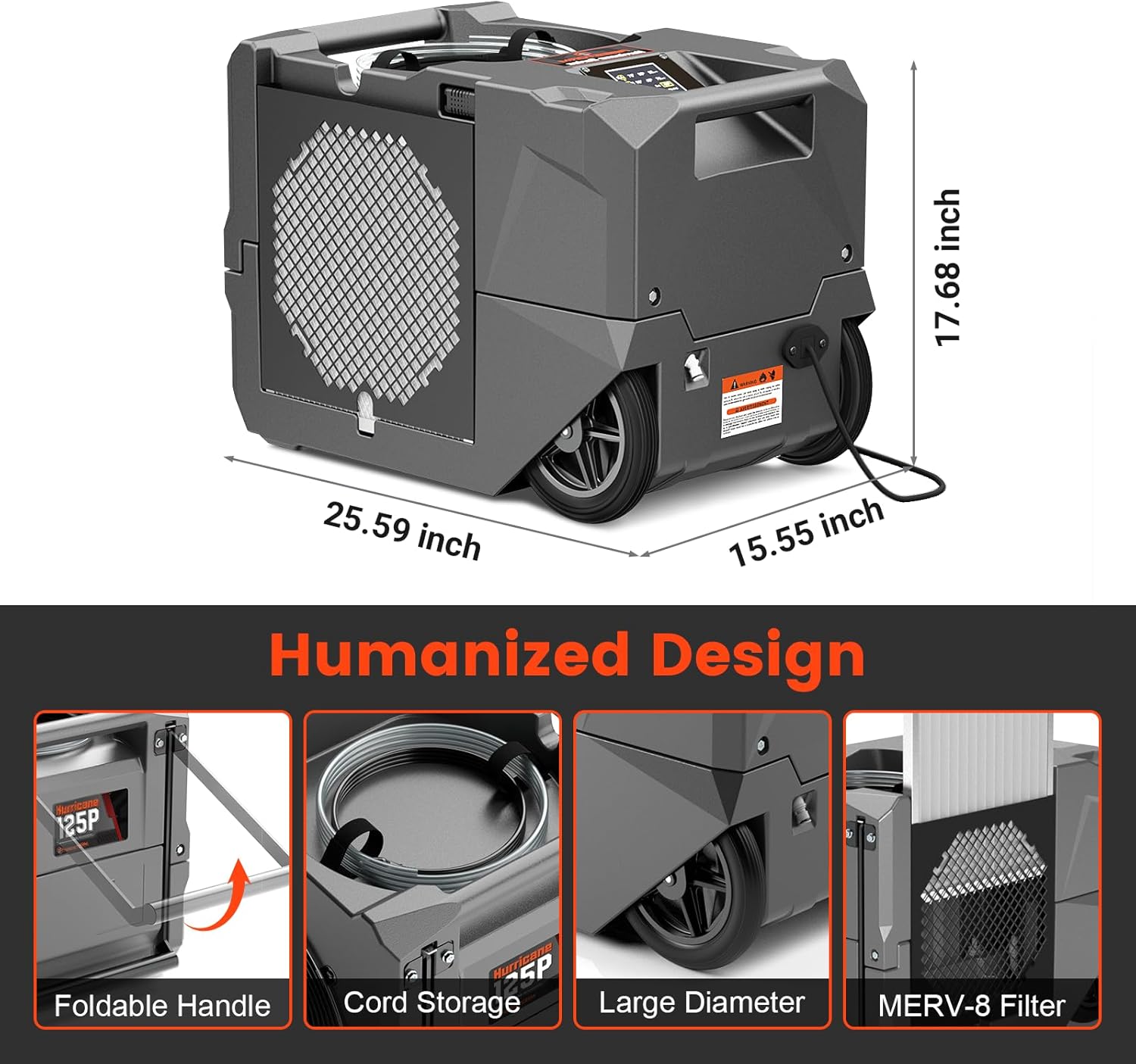 Abestorm 264 PPD Commercial Dehumidifiers with Pump and Drain Hose, Up to 3,000 Sq.Ft,Portable Industrial Dehumidifiers for Large Space, Basement, Home and Garage, Auto Defrosting