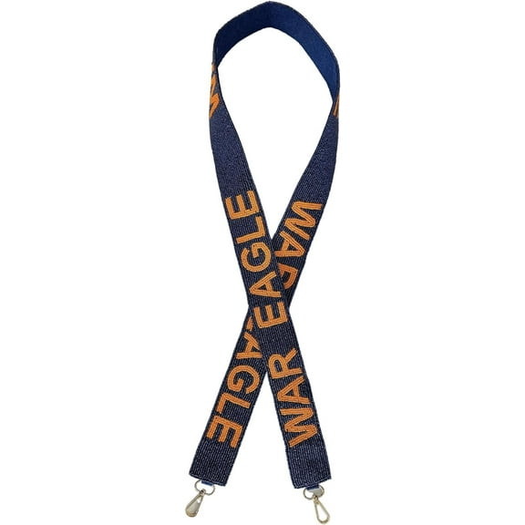 Lashicorn Eagle Navy with Orange Beaded Purse Strap Auburn War 49 Tigers Football Clear Stadium Crossbody Gameday Bag Stars