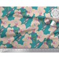 thumbnail image 3 of Soimoi Polyester Crepe Fabric Leaves & Orchids Floral Print Fabric by The Yard 42 Inch Wide, 3 of 3