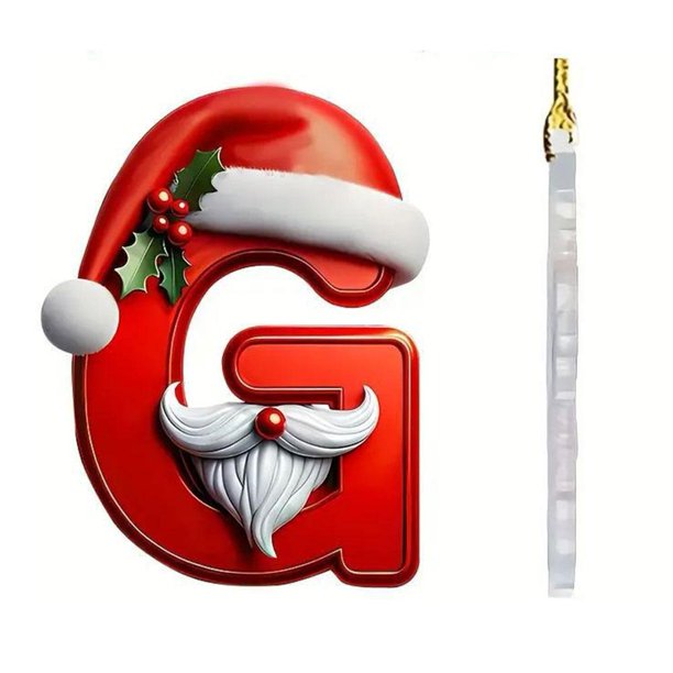 EZLIFE Nuevos adornos de letras para árbol de Navidad, adornos decorativos para colgar en la pared, alfabeto navideño, vacaciones✨q O3O0