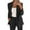 Black, variant on YDDIAN Women 2 Piece Outfits Business Casual Outfits 2024 Dressy Casual Pant Suits Plus Size Wide Pants Suit Set Black 3XL