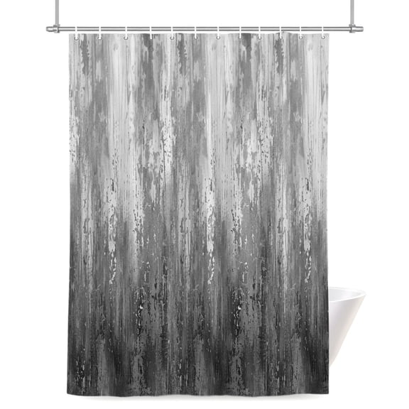 Gray Gradient Shower Curtain, Modern Abstract Industrial Wall Texture Waterproof Shower Curtain Set with 12 Hooks Lightweight Bath Curtains Fabric Bathroom Decor 60x72 Inches